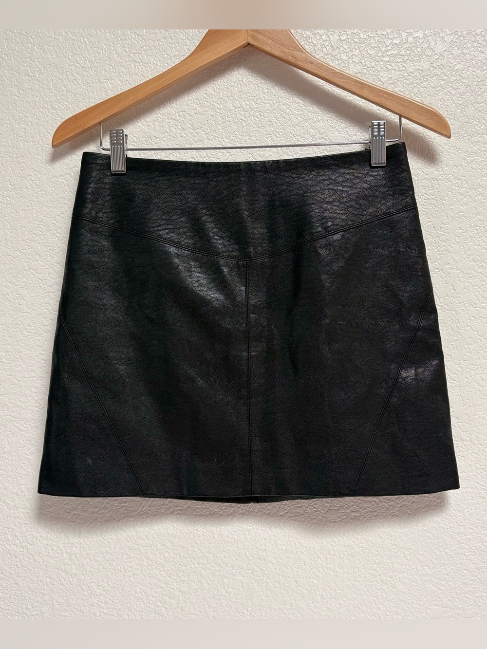 H&M Black Faux Leather Mini Skirt